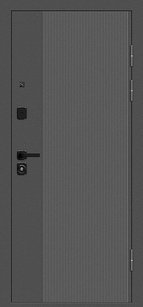 Входная дверь Optim Z-2 Классика Букле графит/Белый BR6177 внешняя сторона