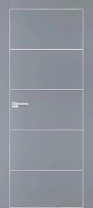 Межкомнатная дверь PX-12  AL кромка с 4-х ст. Серый матовый