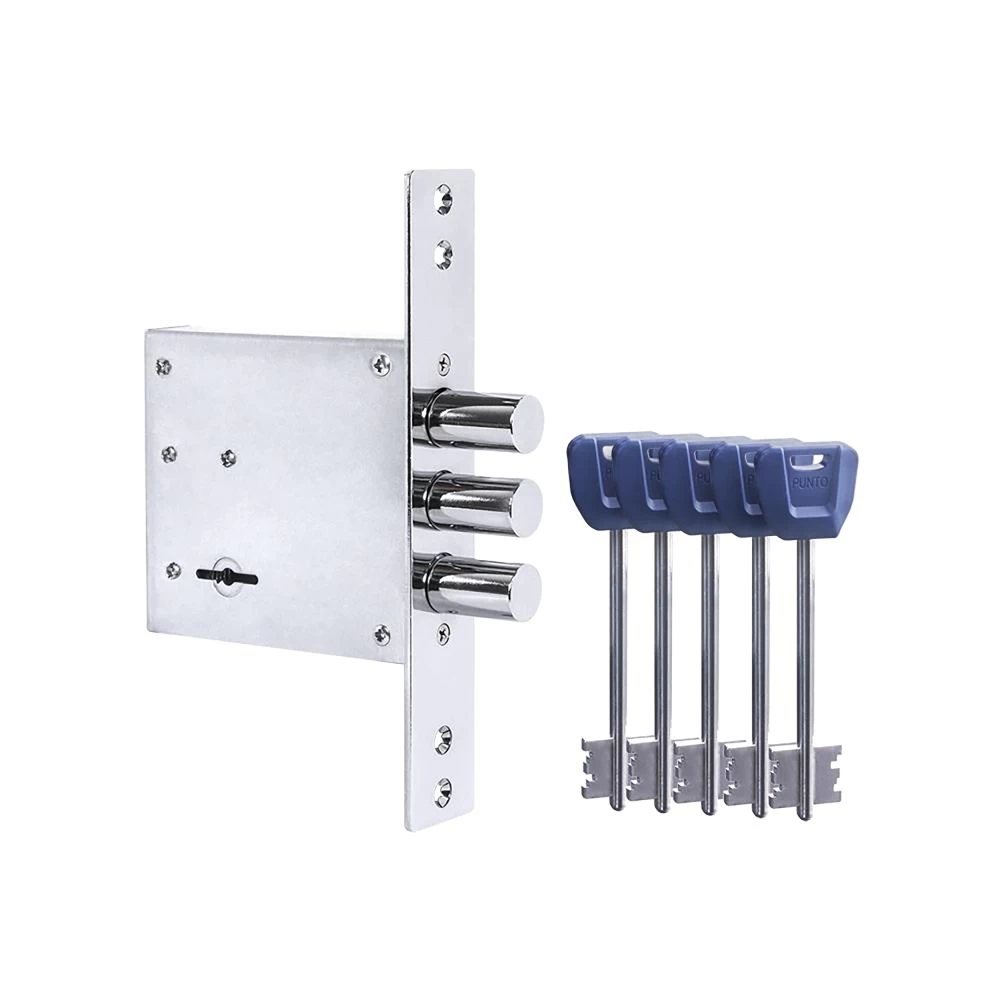 Фото Замок врезной сувальдный MDV30S-817 CP (V30/S) CP хром длиный ключ