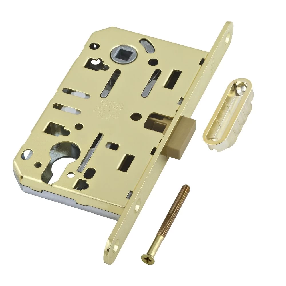 Фото B06103.50.03.640 Корпус врезного замка магнитный под цил. (латунь) MEDIANA POLARIS с отв. пл. (скин)