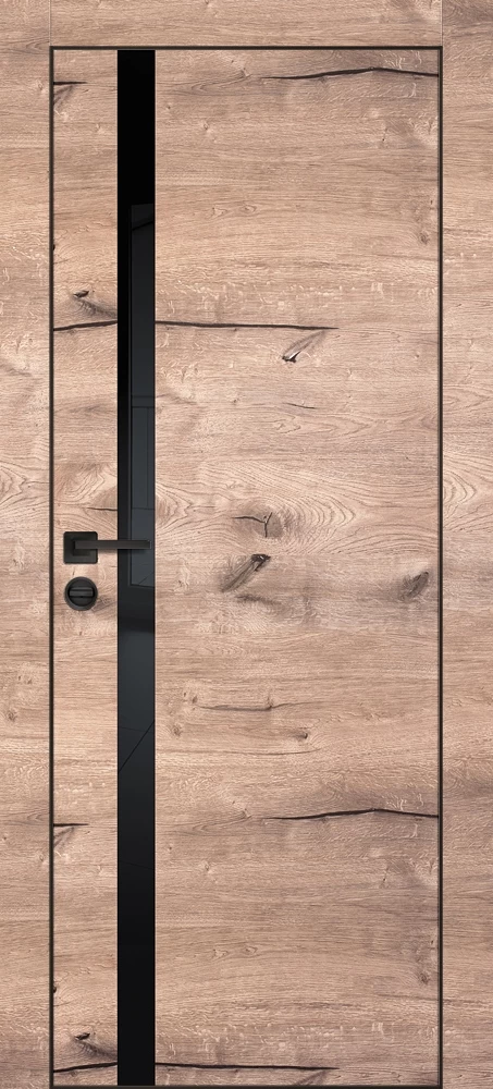 Фото Межкомнатная дверь PX-8  черная кромка с 4-х ст. Дуб пацифик