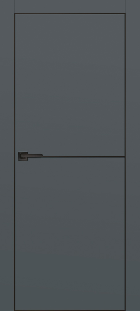 Фото Межкомнатная дверь PX-19 черная кромка с 4-х ст. Графит матовый