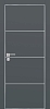 Межкомнатная дверь PX-2  AL кромка с 4-х ст. Графит матовый
